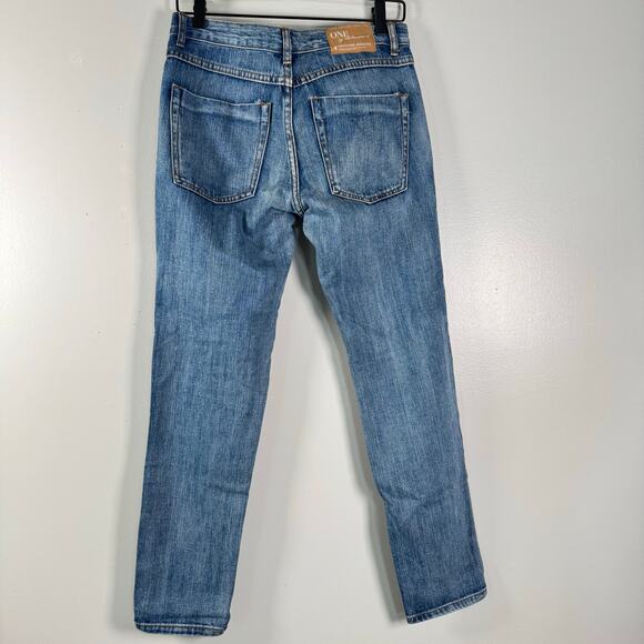 One Teaspoon Women's Blue Mid Rise Distressed 100% Cotton Relaxed Jeans Size 24 - Picture 4 of 10